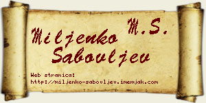 Miljenko Sabovljev vizit kartica